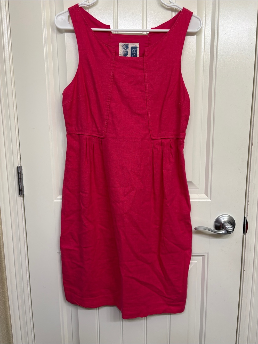 NWT Edme & Esyllte Anthropologie  Hot Pink Linen Summer Mini Dress